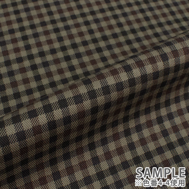 生地 ツイルプリント ギンガムチェック柄(88320) 4-7.アイボリー×ブルー 09Bk22_