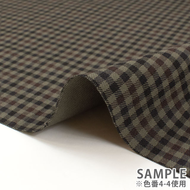 生地 ツイルプリント ギンガムチェック柄(88320) 4-7.アイボリー×ブルー 09Bk22_