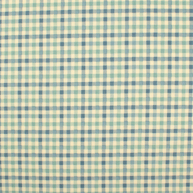 生地 ツイルプリント ギンガムチェック柄(88320) 4-7.アイボリー×ブルー 09Bk22_
