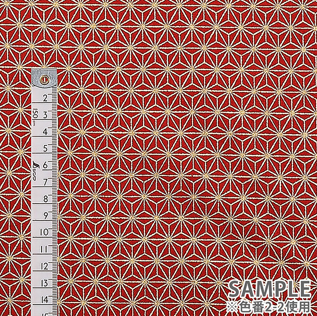 生地 和柄シーチング金プリント 麻の葉(88337) 2-3.紫 09Ag17_