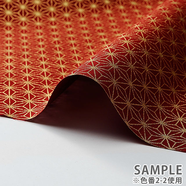 生地 和柄シーチング金プリント 麻の葉(88337) 2-3.紫 09Ag17_