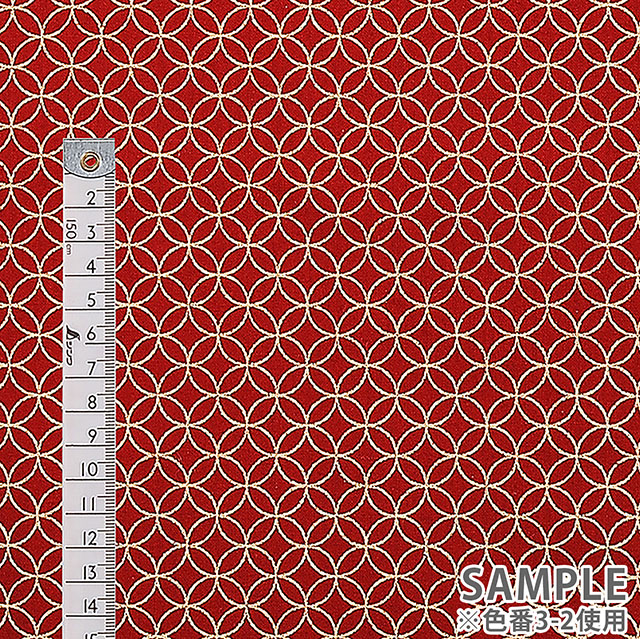 生地 和柄シーチング金プリント 七宝(88337) 3-1.白 09Ag17_