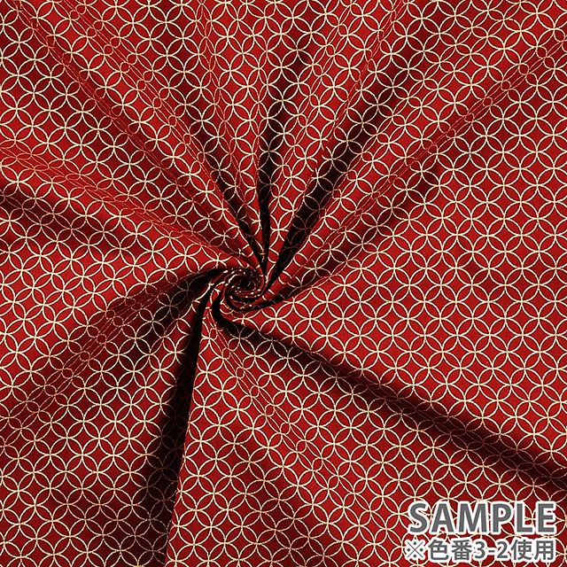 生地 和柄シーチング金プリント 七宝(88337) 3-1.白 09Ag17_