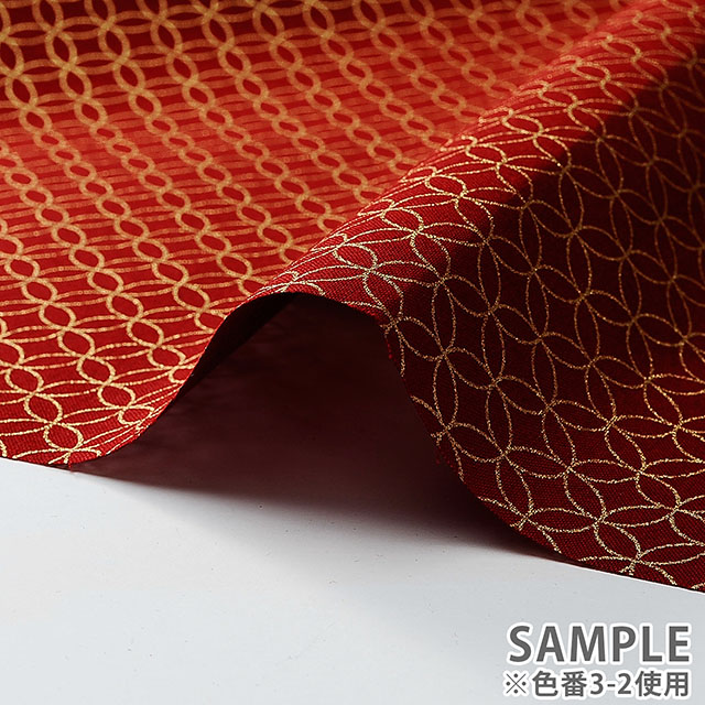 生地 和柄シーチング金プリント 七宝(88337) 3-1.白 09Ag17_