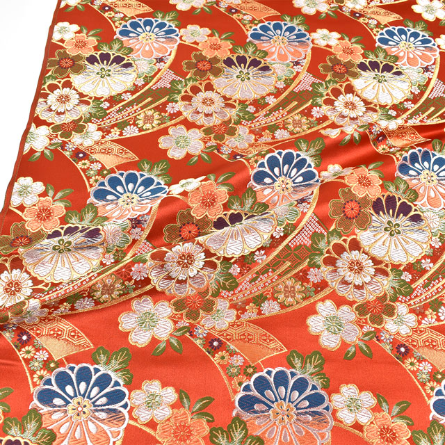 金襴生地 洛レイ胴入2号 花浪漫(18-8984) 赤 09Bh18_