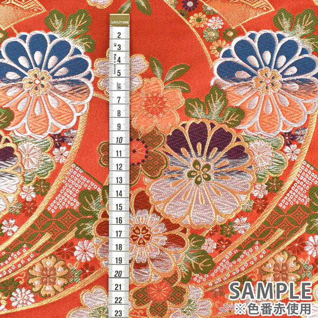 金襴生地 洛レイ胴入2号 花浪漫(18-8984) 赤 09Bh18_