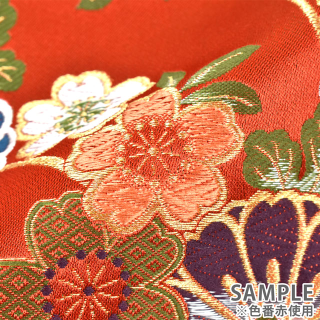金襴生地 洛レイ胴入2号 花浪漫(18-8984) 赤 09Bh18_