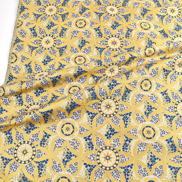 金襴生地 寿三丁2号 満開桜(97-2235-2) 青系 09Bh18_