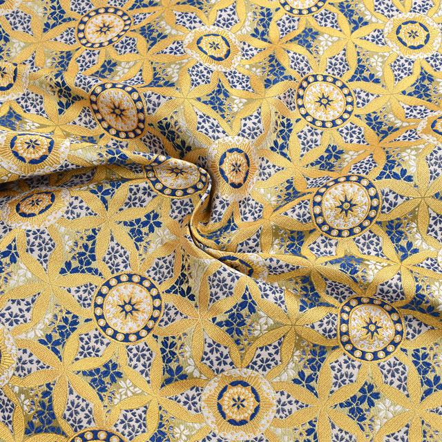 金襴生地 寿三丁2号 満開桜(97-2235-2) 青系 09Bh18_