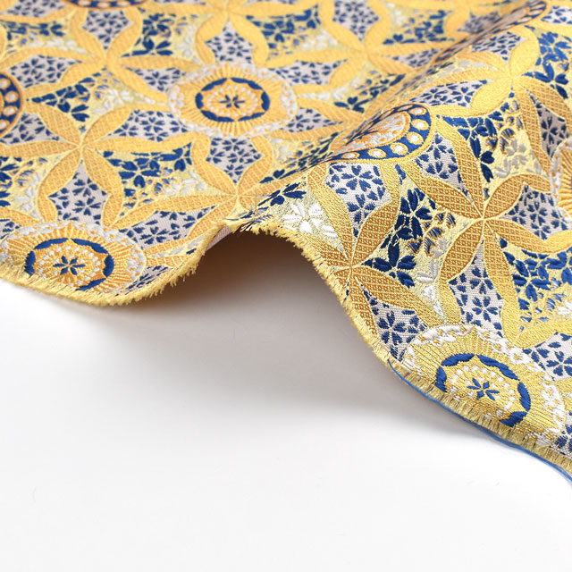 金襴生地 寿三丁2号 満開桜(97-2235-2) 青系 09Bh18_