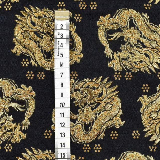 金襴生地 寿三丁4号 龍紋(155-2136-5) 黒 09Bh18_