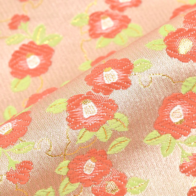 金襴生地 洛レイ胴入 つばき(98-10737) ピンク 09Bh18_