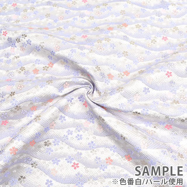 金襴生地 洛レイ胴入 桜(9842-K) 白パール 09Bh18_