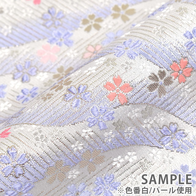 金襴生地 洛レイ胴入 桜(9842-K) 白パール 09Bh18_