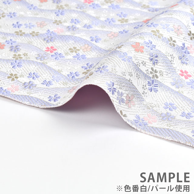 金襴生地 洛レイ胴入 桜(9842-K) 白パール 09Bh18_