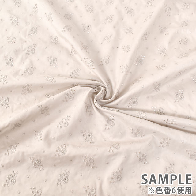 生地 綿レース 小花柄(9842009) 8.モカ 10Ac04_