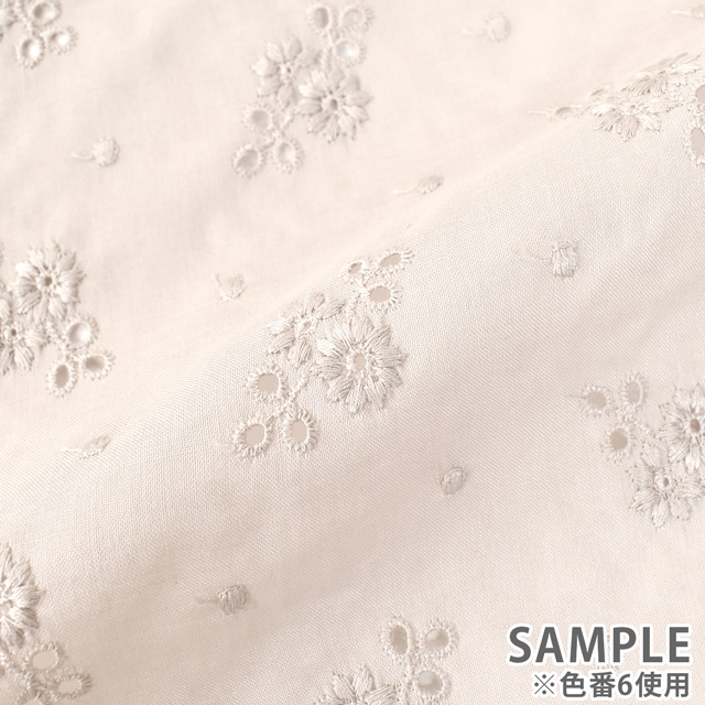 生地 綿レース 小花柄(9842009) 8.モカ 10Ac04_