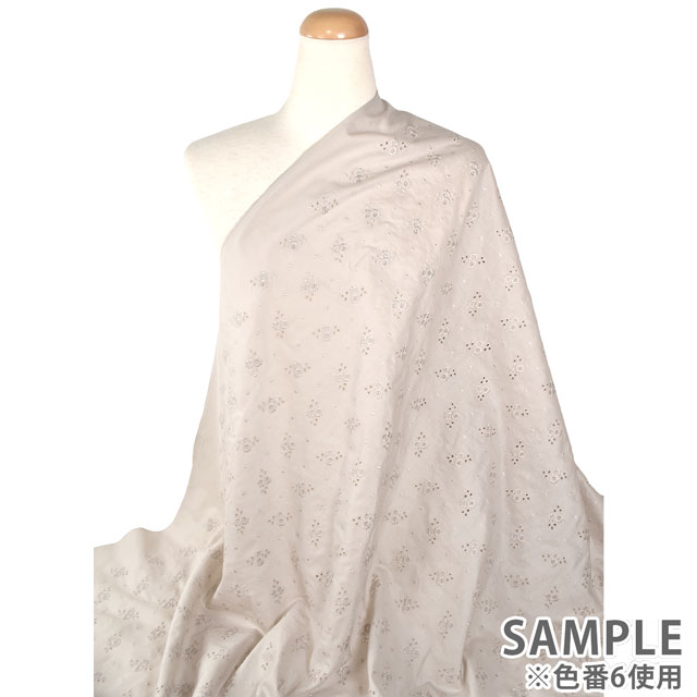 生地 綿レース 小花柄(9842009) 8.モカ 10Ac04_