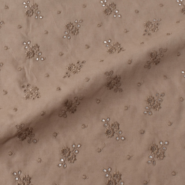 生地 綿レース 小花柄(9842009) 8.モカ 10Ac04_