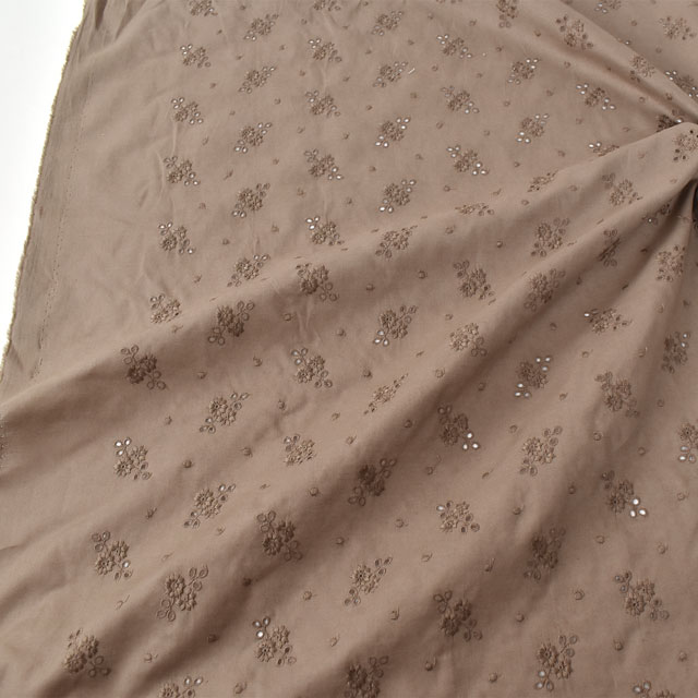 生地 綿レース 小花柄(9842009) 8.モカ 10Ac04_