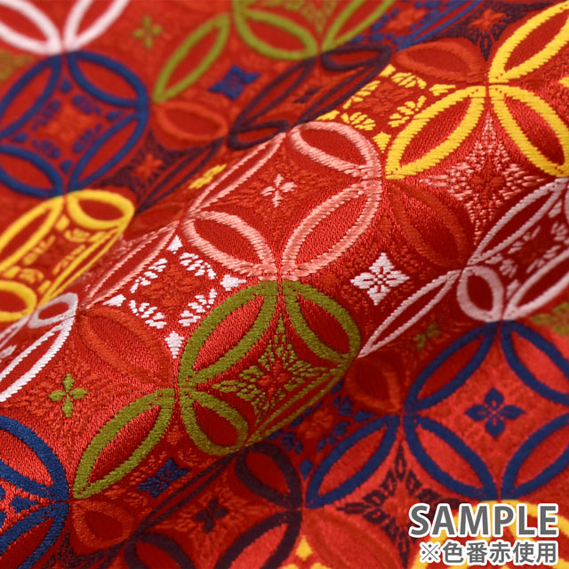 金襴生地 琳派名物裂 七宝(111-9954) 緑 09Bh18_