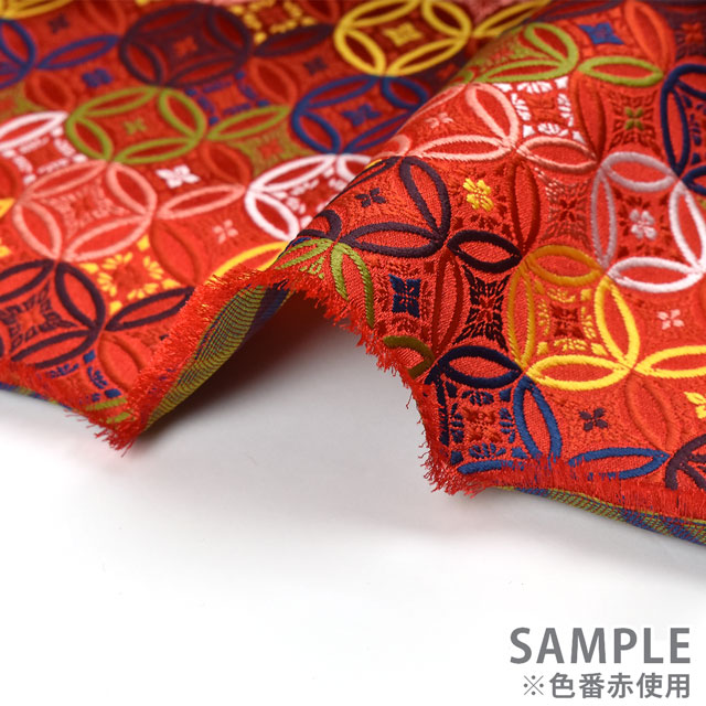 金襴生地 琳派名物裂 七宝(111-9954) 緑 09Bh18_