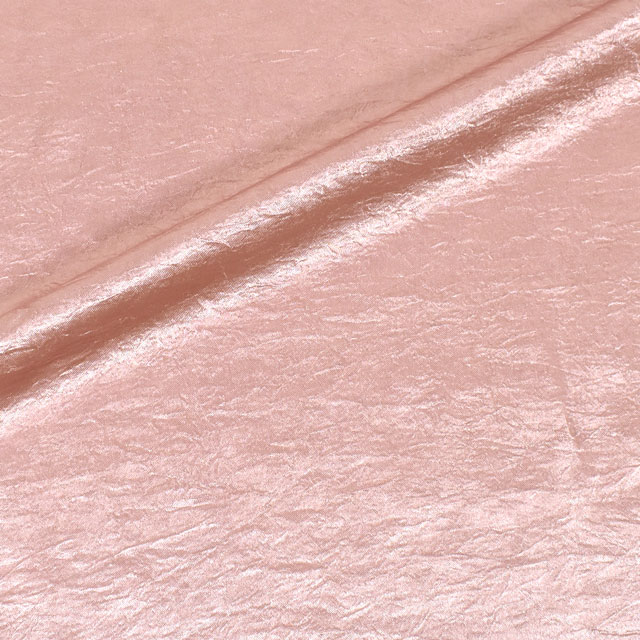 サテン生地 メロンジワ(A6600) 422.シェルピンク 10Ae07_