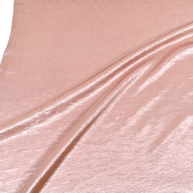 サテン生地 メロンジワ(A6600) 422.シェルピンク 10Ae07_