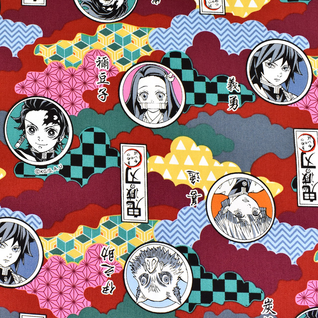 生地 鬼滅の刃 オックス(A7200) 2B.アカ 09Ae12j