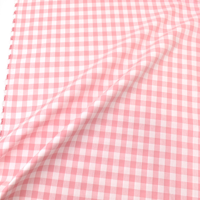 生地 交織ダンガリー チェック 大(AD46300) 329.ピンク 09Bk22_