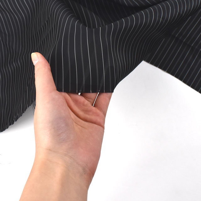 裏地 先染めストライプ(AK5100) 31.黒×白 09Cx50_