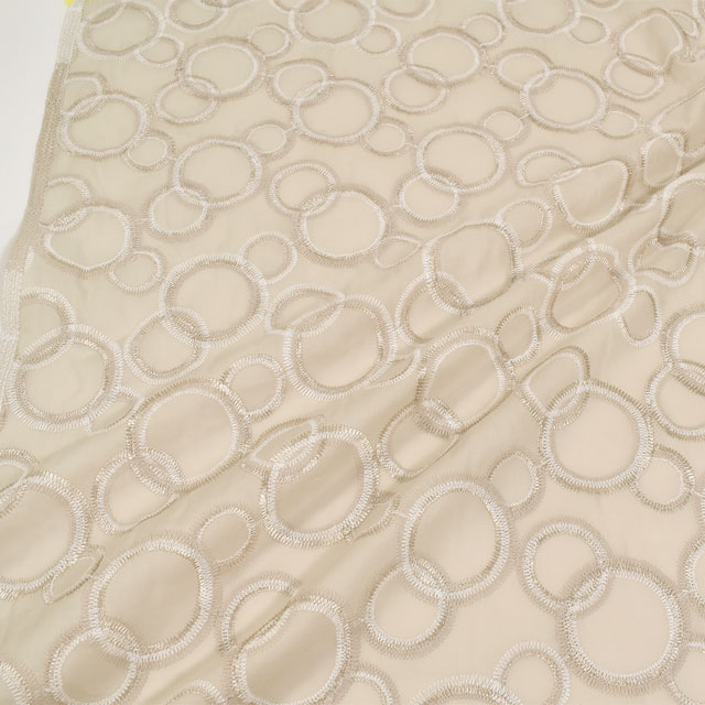 生地 綿ローンマルチレース サークル(AL563) 4080.ベージュ 10Ac04_