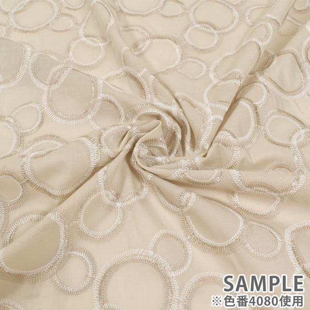 生地 綿ローンマルチレース サークル(AL563) 4080.ベージュ 10Ac04_