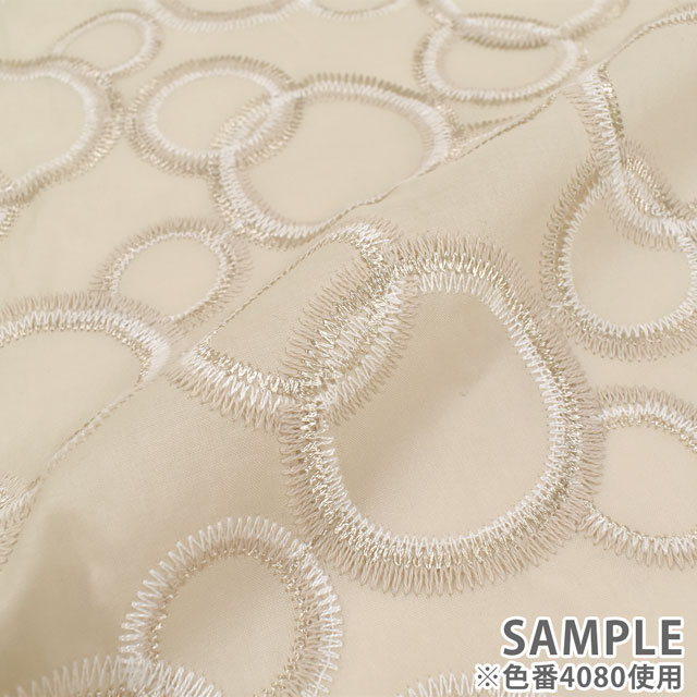 生地 綿ローンマルチレース サークル(AL563) 4080.ベージュ 10Ac04_