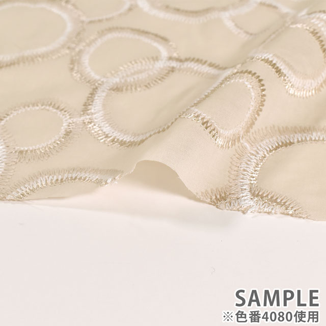 生地 綿ローンマルチレース サークル(AL563) 4080.ベージュ 10Ac04_