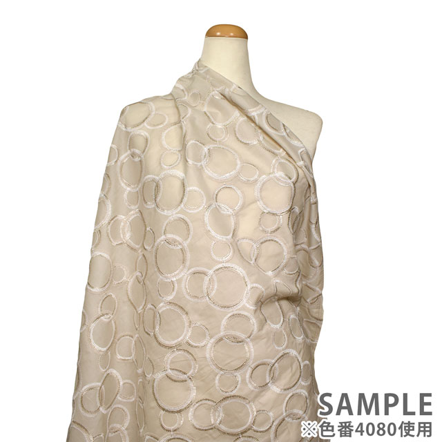 生地 綿ローンマルチレース サークル(AL563) 4080.ベージュ 10Ac04_