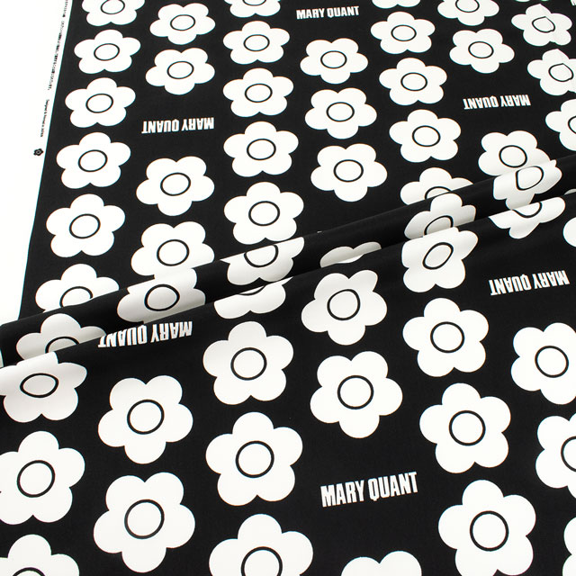 生地 MARY QUANT-マリー・クヮント- フラワー/オックス(AP1020S) 2E.黒 09Ac04_