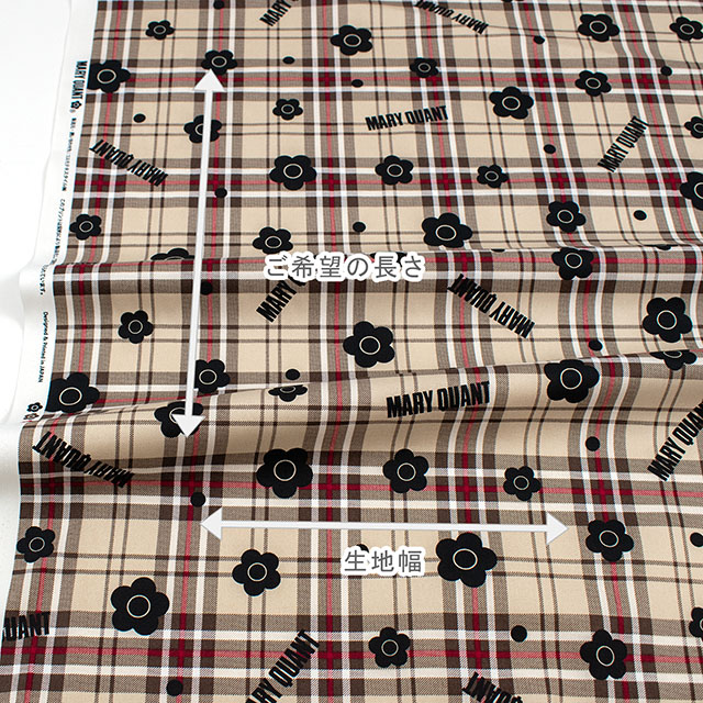 生地 MARY QUANT-マリー・クヮント- チェック/オックス(AP1050H) 1A.ベージュ 09Ac04_