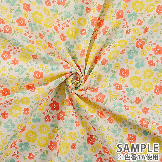 生地 ピグミーワールド 花柄/シーチング(AP11704) 1B.ピンク 99Zz99_