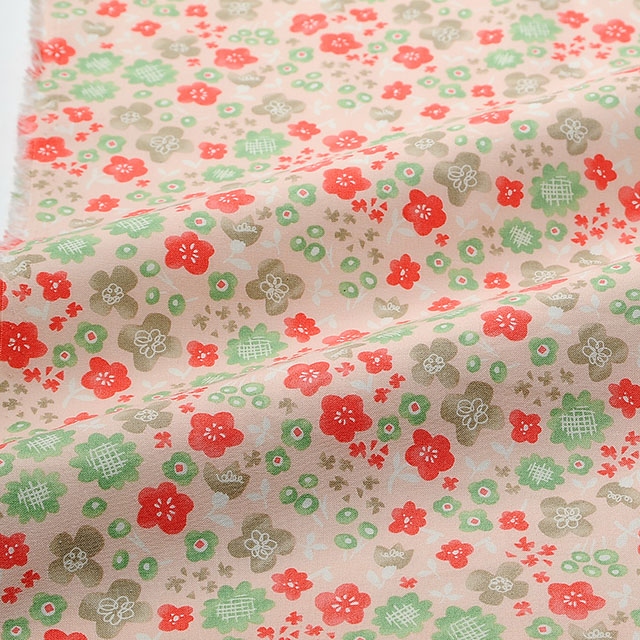 生地 ピグミーワールド 花柄/シーチング(AP11704) 1B.ピンク 99Zz99_