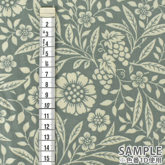 生地 21W コーデュロイプリント 花柄(AP25403) 1C.ラベンダー 09Bl24_