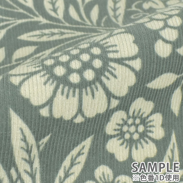 生地 21W コーデュロイプリント 花柄(AP25403) 1C.ラベンダー 09Bl24_