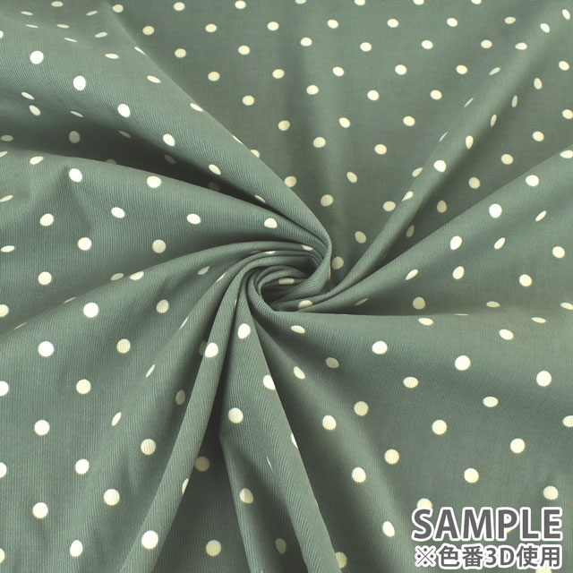 生地 21W コーデュロイプリント 水玉(AP25403) 3A.ベージュ 09Bl24_