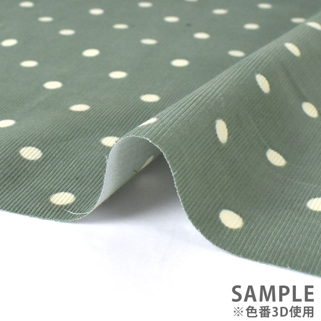 生地 21W コーデュロイプリント 水玉(AP25403) 3A.ベージュ 09Bl24_
