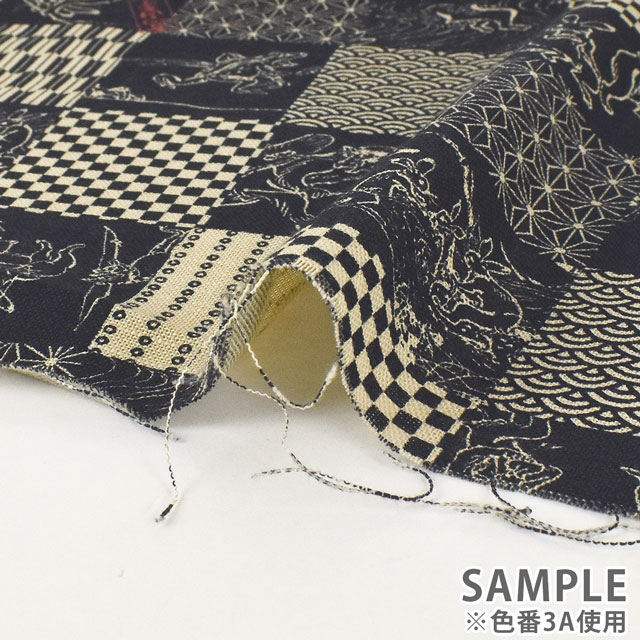 生地 鳥獣戯画/モーリークロス(AP25805) 3C.抹茶 99Zz99_