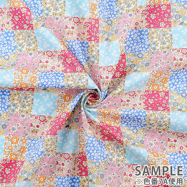 生地 小花ブロードプリント 7.パッチワーク(AP4187) 7C.グリーン 99Zz99_