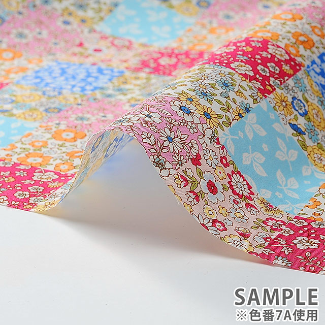 生地 小花ブロードプリント 7.パッチワーク(AP4187) 7C.グリーン 99Zz99_
