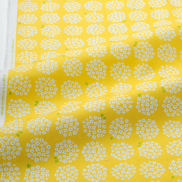 生地 小花ブロードプリント 9.あじさい(AP4187) 9E.イエロー 99Zz99_