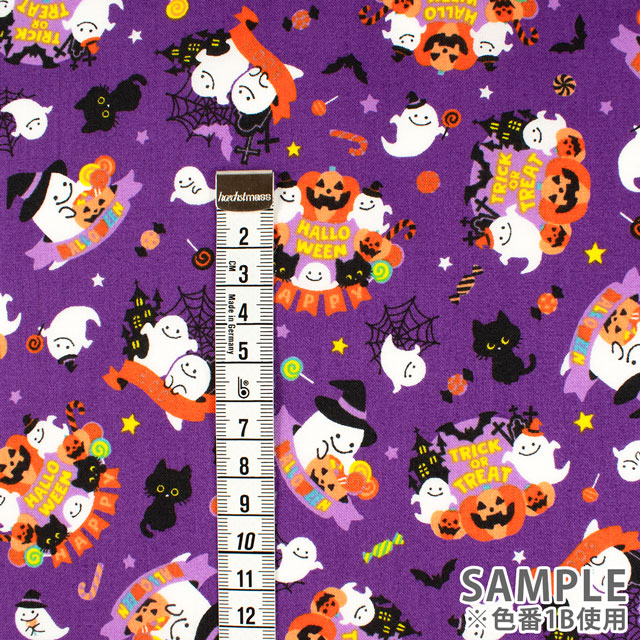 生地 ハロウィンプリント trick or treat/シーチング(AP45101) 1A.オレンジ 09Ae99_