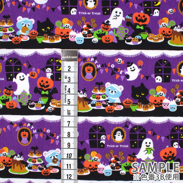 生地 ハロウィンプリント ハロウィンパーティー/シーチング(AP45101) 3C.グレー 09Ae99_
